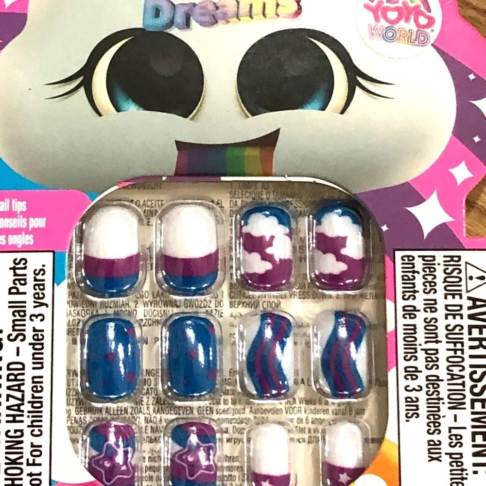 2pack Rainbow dreams little girl press on‎ nail extensions new